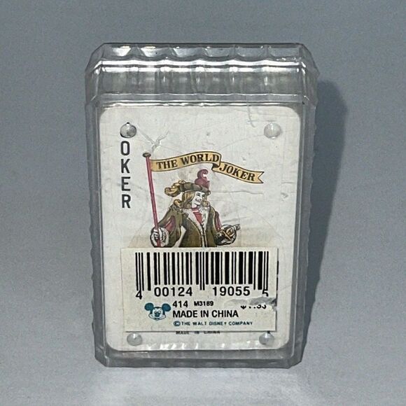 Walt Disney World Playing Cards Mini Deck Clear Storage Case Mickey Mouse 1990s - Picture 2 of 8